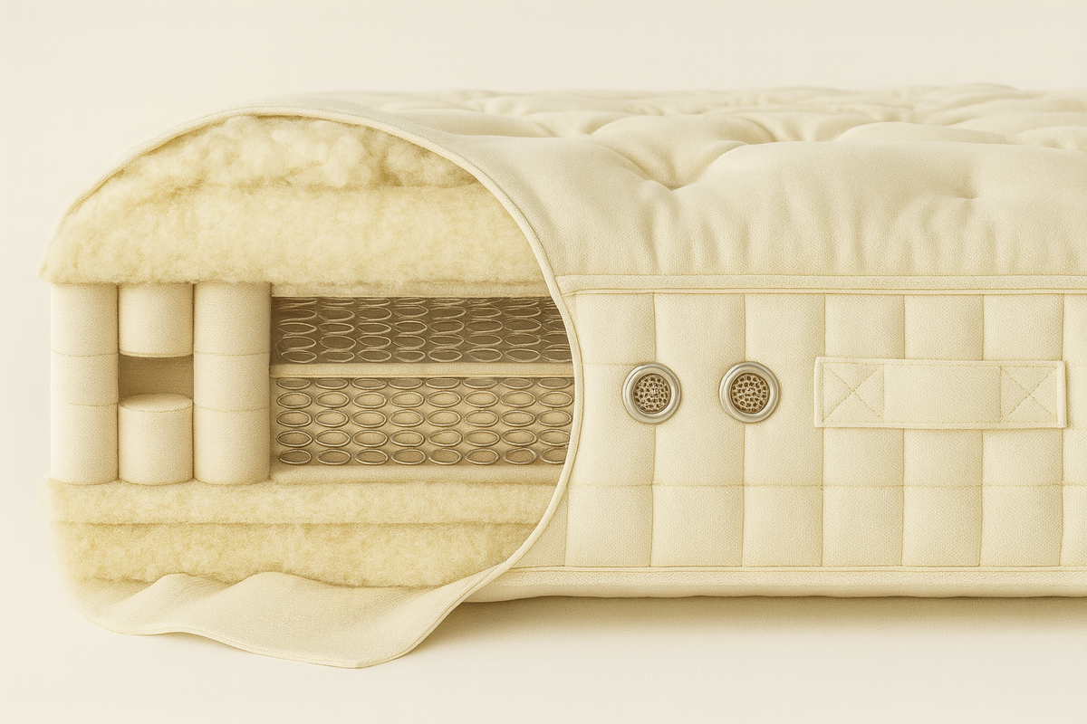 100% Organic Wool & Suvin Gold Cotton Supreme 10,000 Pocket Spring Hand Tufted Mattress